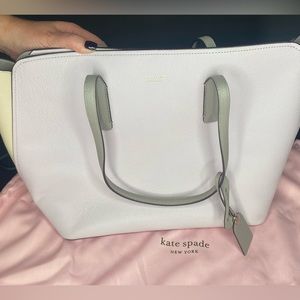 beautiful two-tone kate spade tote bag